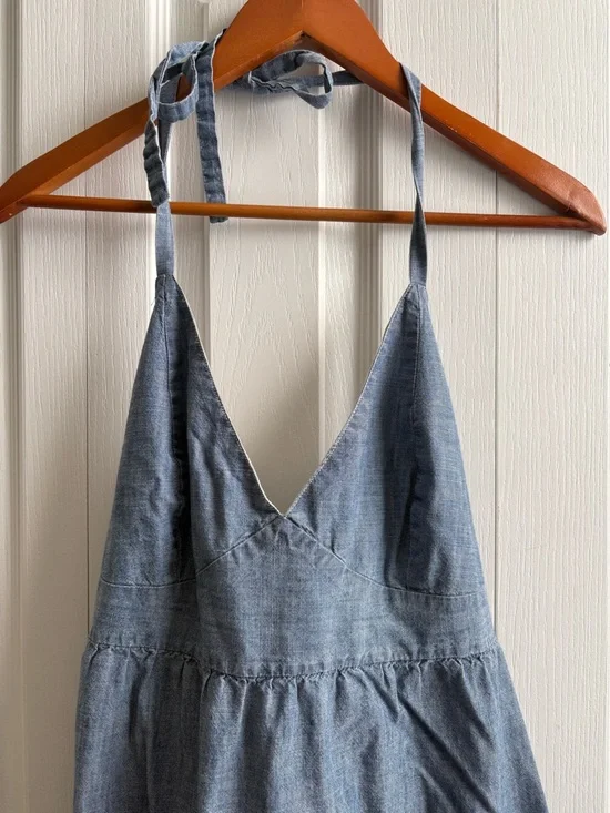 Gap Chambray Halter Dress Size 10 - Picture 2 of 5